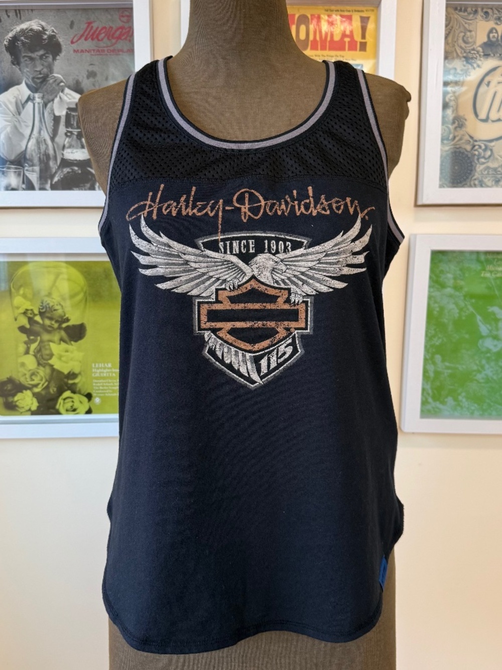 VINTAGE Y2K HARLEY-DAVIDSON MOTO BIKER TANK TOP • Y2K GRUNGE STREETWEAR GRAPHIC